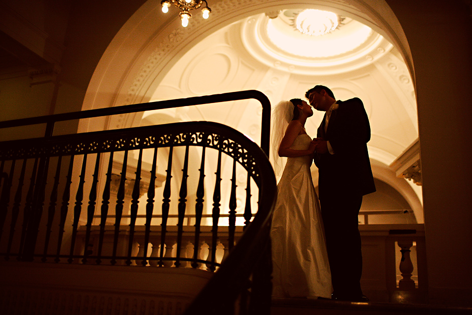 Carnegie Institution wedding photos - portrait in the rotunda