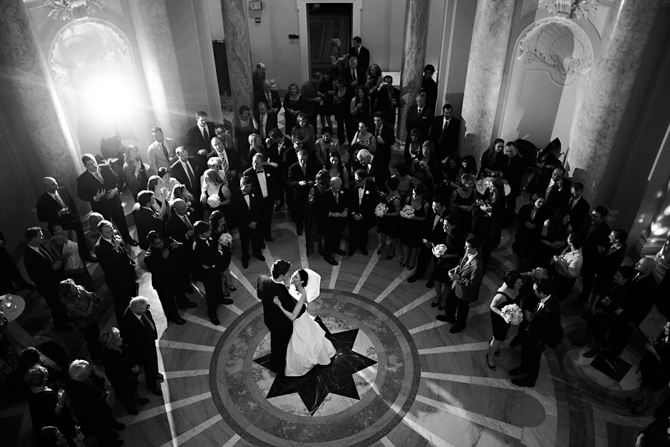 Carnegie Institution wedding photos - first dance in the rotunda