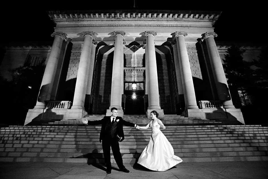 Carnegie Institution wedding photos - night portrait