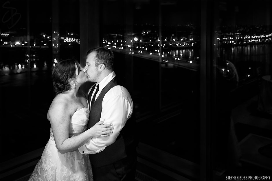 Dramatic black and white portrait | Key Bridge Marriott Wedding Photos