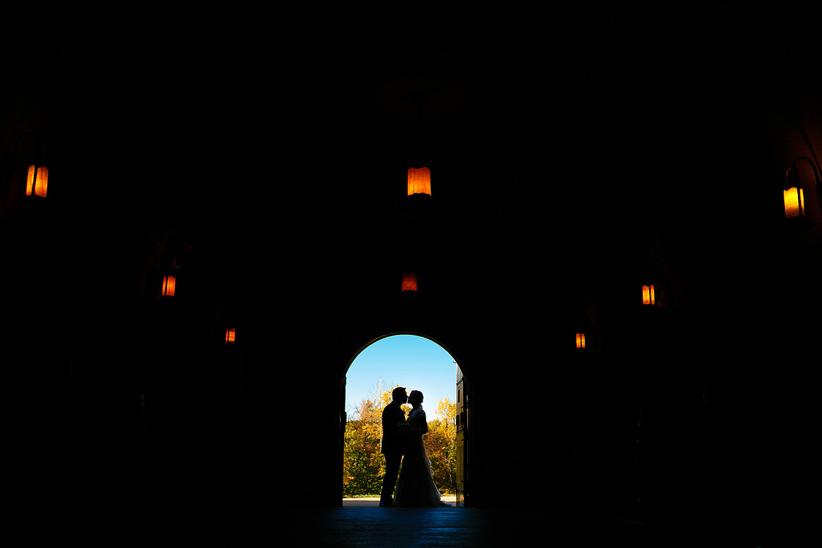 Potomac Point Winery Wedding photos - wine cave silhouette