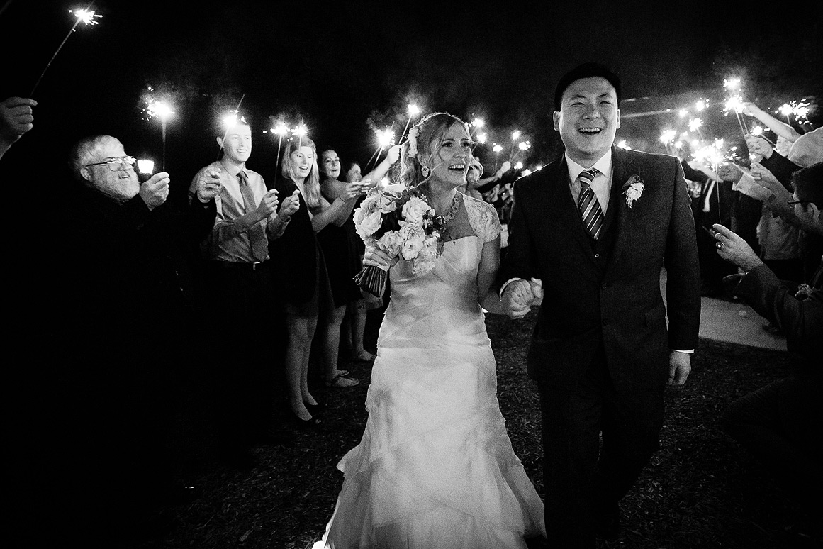 Potomac Point Winery Wedding photos - sparkler exit