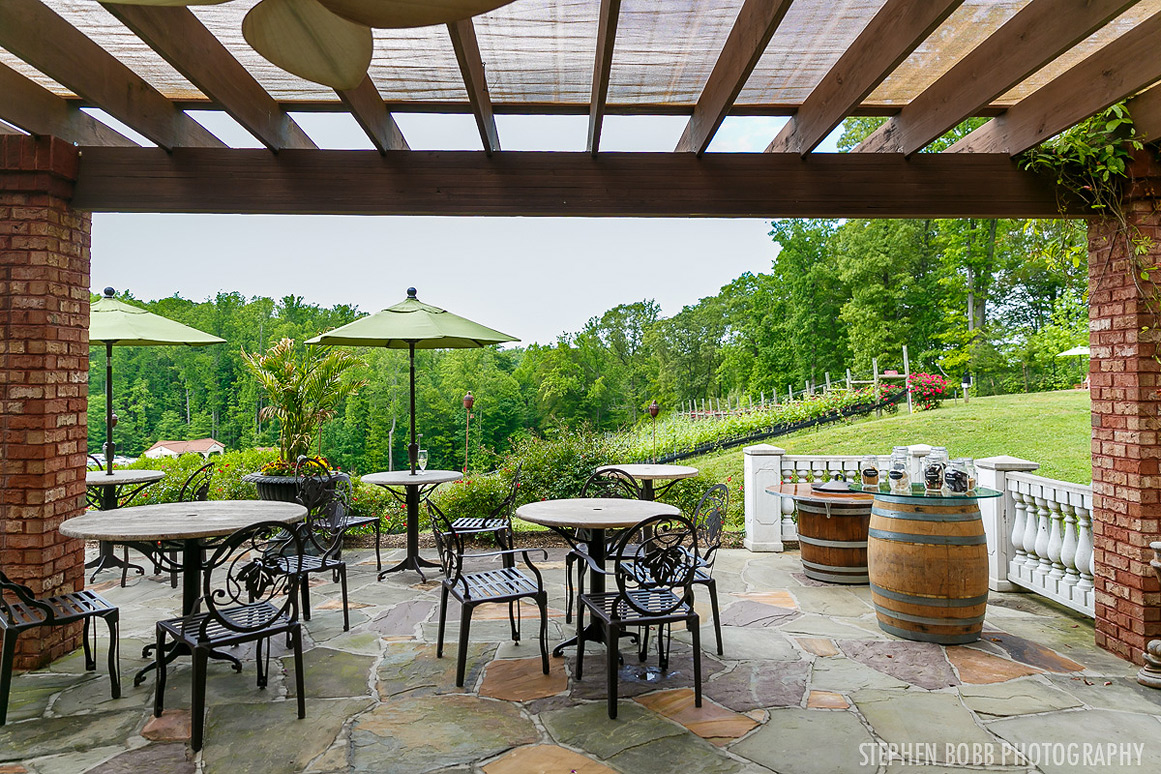 Potomac Point Winery Wedding photos - veranda
