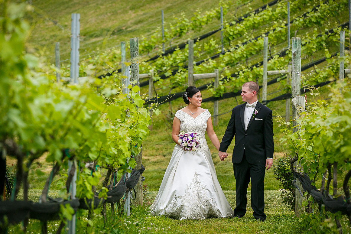 Potomac Point Winery Wedding photos - portrait in the vineyard