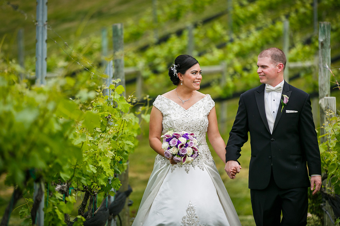 Potomac Point Winery Wedding photos - vineyard portrait