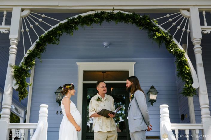 Front porch wedding ceremony