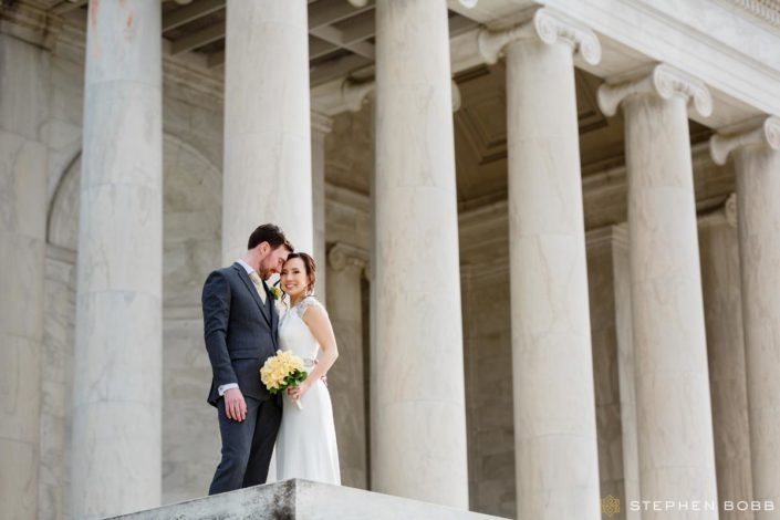 Couple on steps of Jefferson Memorial